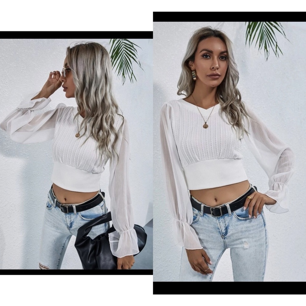 Lantern sleeve dreamy crop top